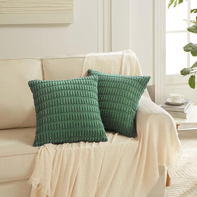 Fancy Homi 4 Packs Green Decorative Throw Pillow Covers 24x24 Inch - Image 6