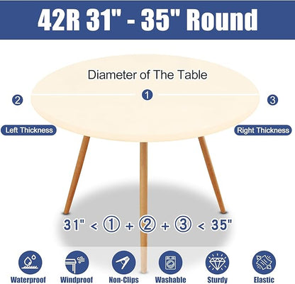 Round Spandex Tablecloth, Elastic Fitted Waterproof Tablecloths - Image 8