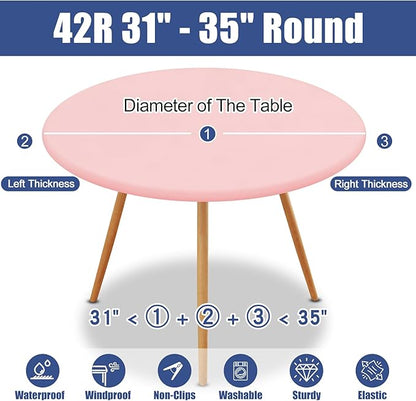 Round Spandex Tablecloth, Elastic Fitted Waterproof Tablecloths - Image 8