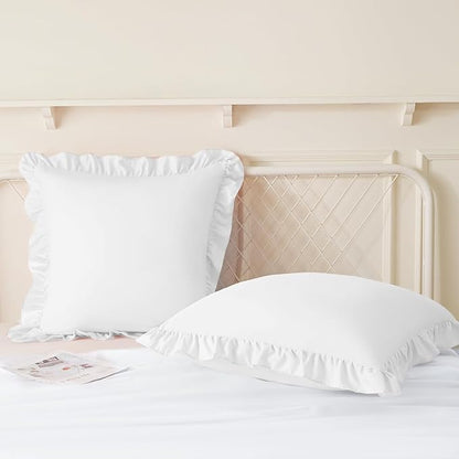 KKJIAF Ruffle Pillow Cases 18x18 Inches, Microfiber Wrinkle Resistant Pillow - Image 4