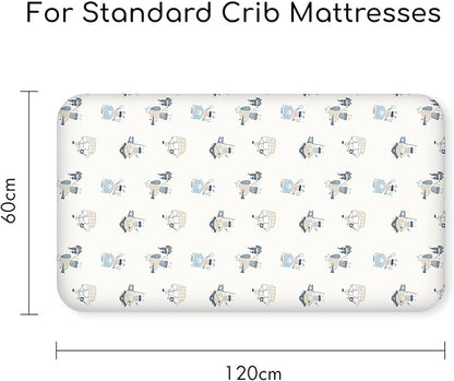 Nap Mat Sheet 47"x24", 3 Pack Blue Ocean Sailor Baby Crib Sheets Fitted Elastic - Image 6