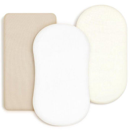 GRSSDER Stretchy Ultra Soft Fitted Bassinet Sheet 3 Pack, Universal Fit by BUYNOW