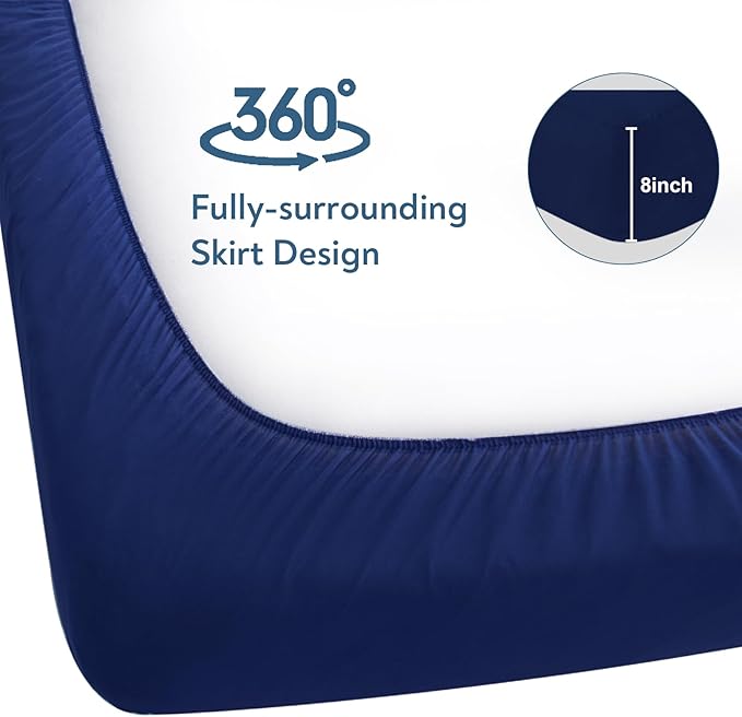 Waterproof Crib Sheets for Boys 2 Pack, Fitted Baby Crib Sheet Neutral 52" x - Image 8