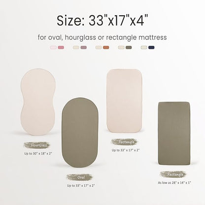 lulumoon Baby Muslin Bassinet Sheets: Cotton Bassinet Sheets Neutral - Image 2