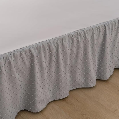 Tufted Dot Bed Skirt Full Size Ruffled Bed Skirt - Image 6