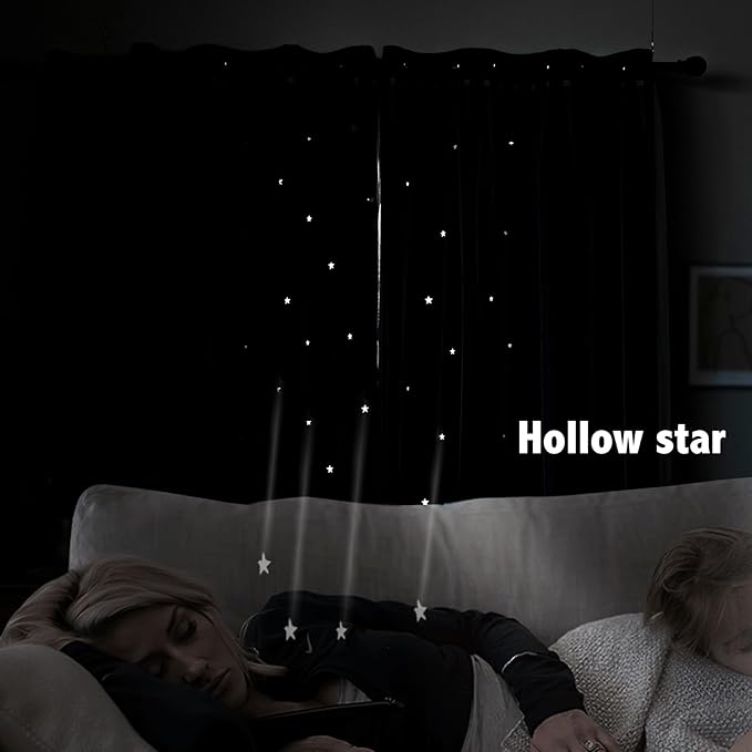 indistar Star Cutout Kids Window Blackout Curtains - Image 3