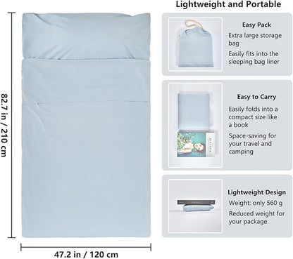 Sleeping Bag Liner Camping Adult Sleep Sack Lightweight Travel Sheet - Image 2