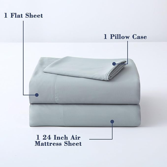 Air Mattress Sheet Set for 16-24 Inch Air Beds Twin Size, Deep Pocket Fitted - Image 2