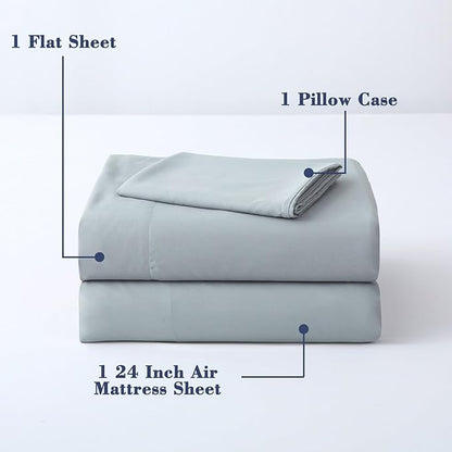 Air Mattress Sheet Set for 16-24 Inch Air Beds Twin Size, Deep Pocket Fitted - Image 2