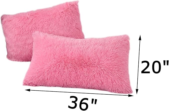 MorroMorn Decorative Pillows Covers, 2 Packs Faux Fur Pillow Cases, Luxury - Image 2