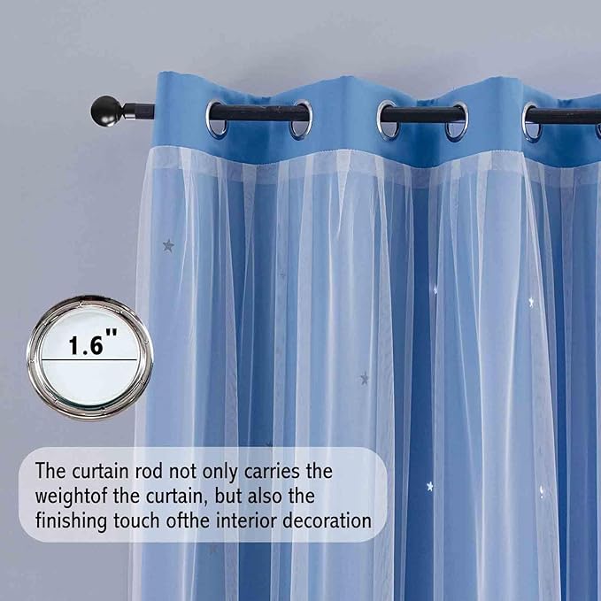 Anytime Girls Curtains for Bedroom Star Hollow Out Blackout Curtains for Kids - Image 3