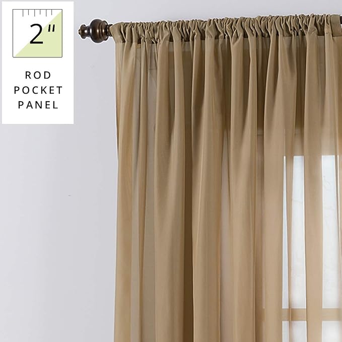 SmartSheer Solid Rod Pocket Window Sheer Panel - Image 2