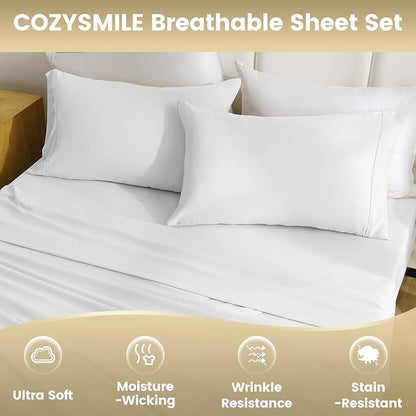 Twin Sheet Set - 3 Piece Super Soft Breathable Bed Sheet & Pillowcase Set - Image 4