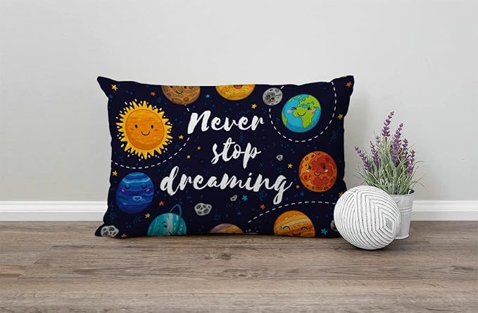 Solekla Throw Pillow Cover Cute Outer Space Planets and Star Cluster Solar - Image 4