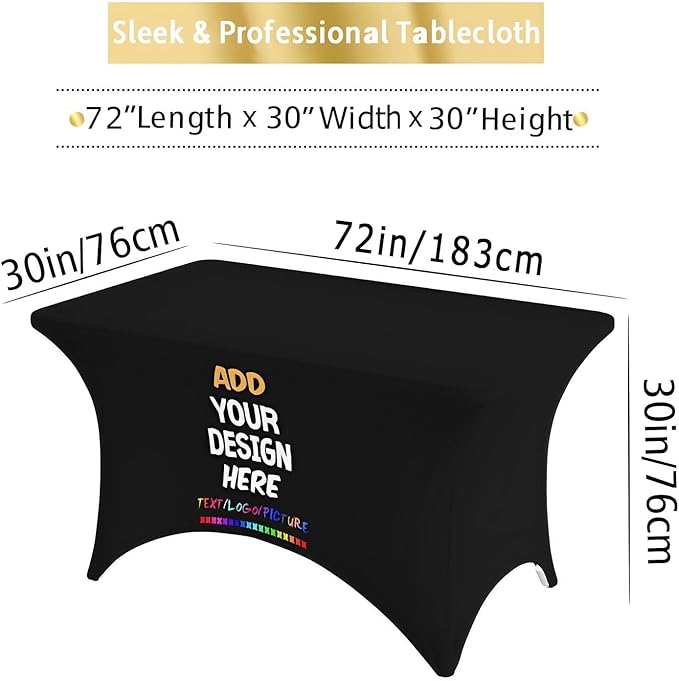 Custom Table Cloth Cover with Business Logo Personalized Customized Tablecloth - Image 3