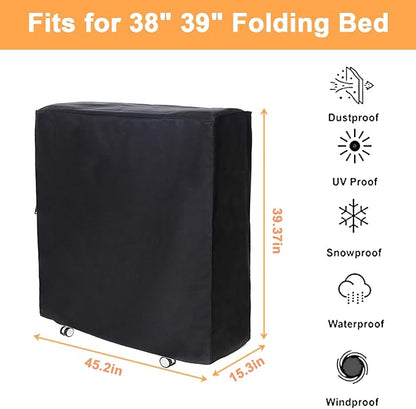 Rollaway Bed Cover 39.5"x15.5"x45.2" Dustproof and Waterproof Folding Bed - Image 2