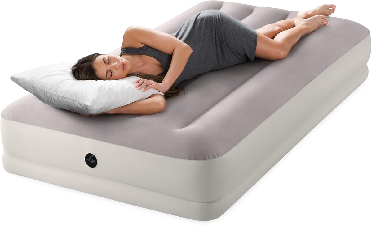 intex 64177e dura-beam standard prestige mid-rise air mattress: shown in use