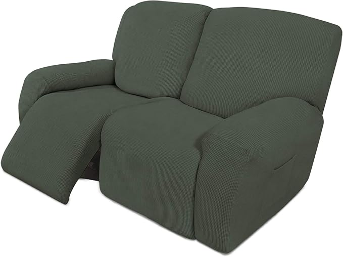 Easy-Going 6 Pieces Recliner Loveseat Stretch Sofa Slipcover Sofa Cover by Easy-Going