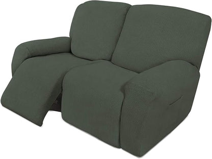 Easy-Going 6 Pieces Recliner Loveseat Stretch Sofa Slipcover Sofa Cover by Easy-Going