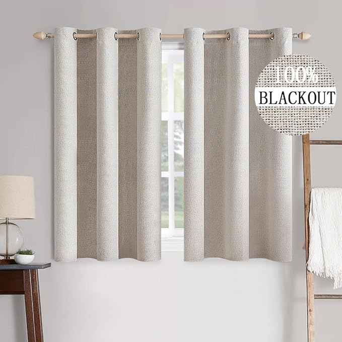 MIULEE 100% Blackout Linen Textured Curtains by MIULEE