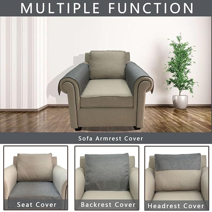 Couch Arm Covers, Anti-Slip Sofa Armrest Cover - Image 4