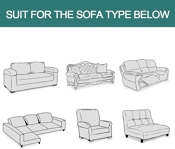 MYSKY HOME Couch Cover Sage Green Sofa Covers, Sectional Couch Covers - Image 6