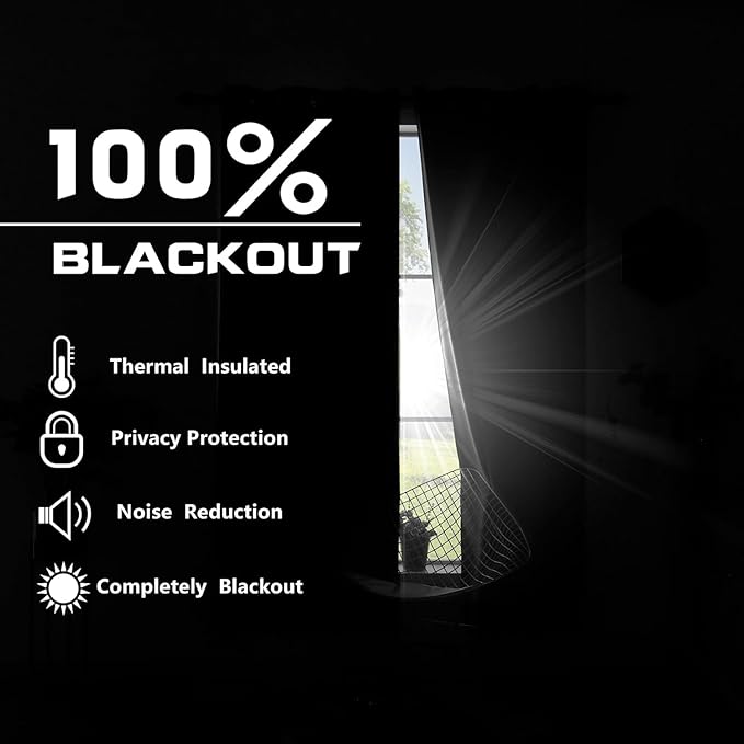 KOUFALL 54 Inch Long Black Out Short Curtains - Image 6