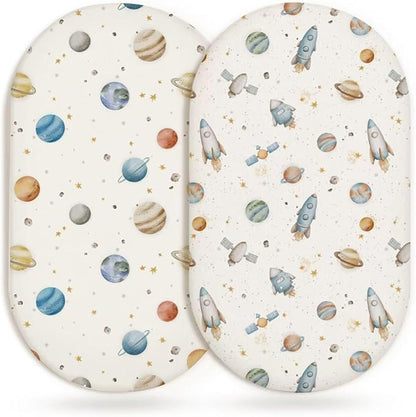 Bassinet Sheets for Baby Girls Boys 2 Pack, Fitted Baby Mattress Sheet for by Home