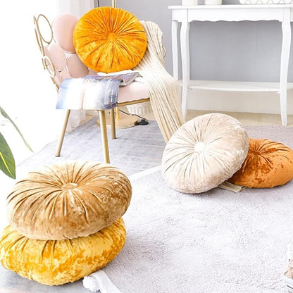S_SSOY Round Throw Pillow for Couch Pumpkin Velvet Decorative Small Floor - Image 7