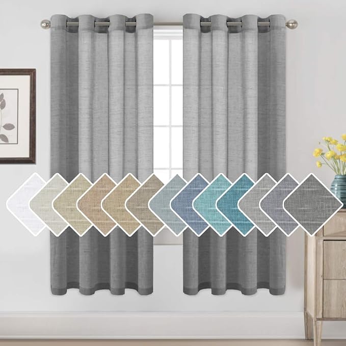 H.VERSAILTEX Linen Curtains Flax Linen Blended Curtain Panels by HVERSAILTEX