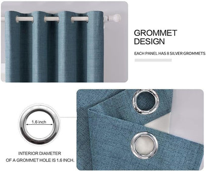 MIULEE Linen Blackout Curtains and Drapes 100% Room Darken Thermal Insulated - Image 4