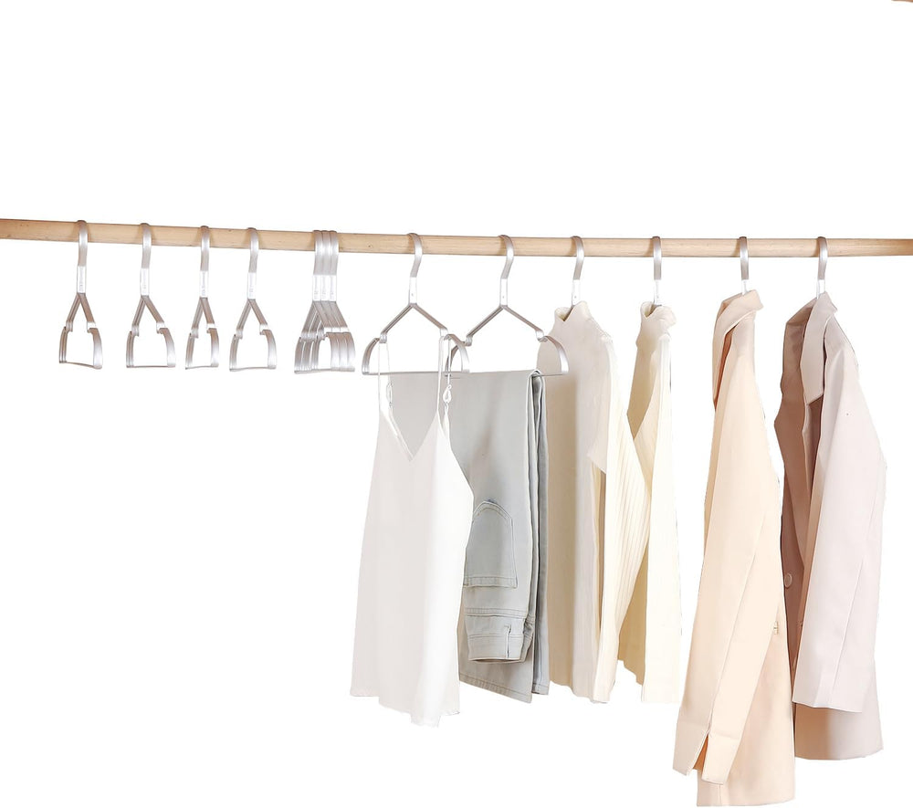 16.3" Premium Aluminum Coat Hangers, Extra Smooth & Durable Metal Sh...