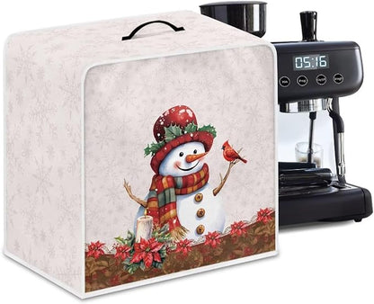 Christmas Coffee Maker Cover, Cute Snowman Cardinal Coffee Dust Protector by Unknown