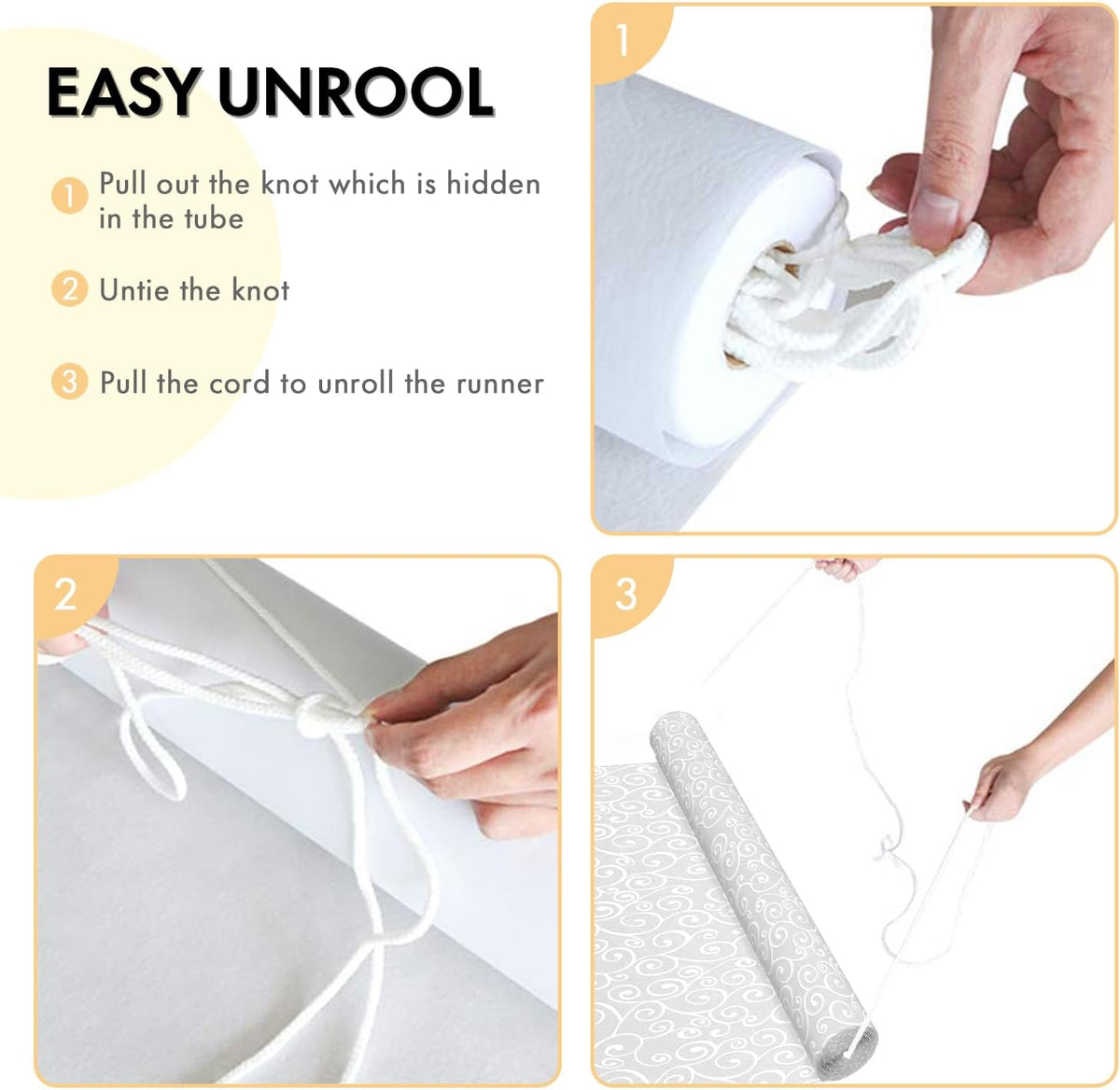 Thickened Aisle Runner for Wedding CeremonyFeet White Aisle Runner Walkway for Indoor Outdoor Wedding Church Decorations ，Halloween Parties can Also use a Carpet，50g(Vine, 3x50Feet)