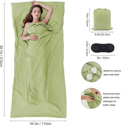 Sleeping Bag Liner, Travel Sheet & Adult Sleep Sack, Camping Sheets Travel - Image 2