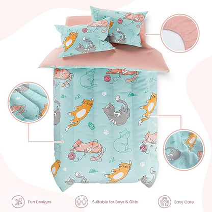 SANDJEST Cat Comforter Set Full - Image 2