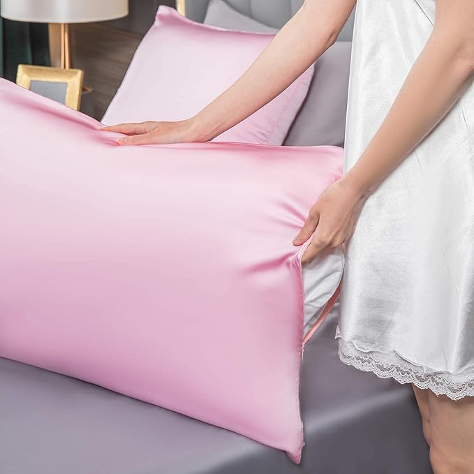 Mulberry Silk Pillowcase for Hair and Skin, Standard Size Cooling Silk Pillow - Image 6