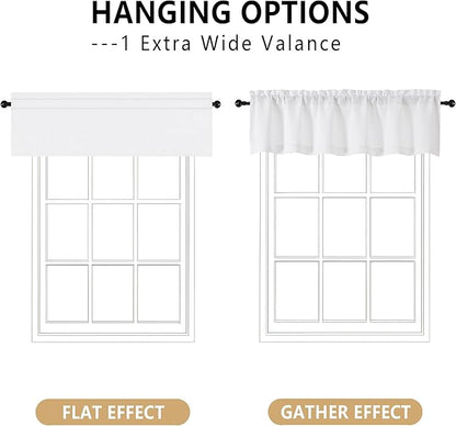 OVZME White Valance for Windows, Light Filtering Thick Textured Small Short - Image 3