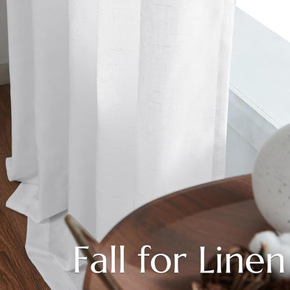 jinchan Linen Curtains for Living Room Bedroom Light Filtering Semi Sheer - Image 9