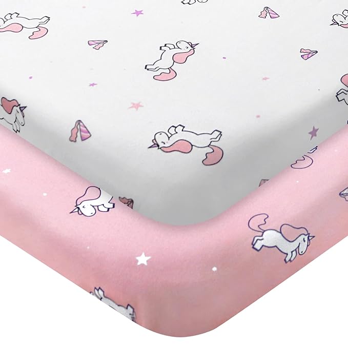 Pack and Play Sheets, Pack n Play Sheets | Mini Crib Sheets 2-Pack, Ultra Soft by SpringspiritBedding