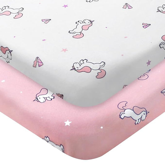Pack and Play Sheets, Pack n Play Sheets | Mini Crib Sheets 2-Pack, Ultra Soft by SpringspiritBedding