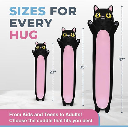 Black Cat Plush Body Pillow for Kids | Long Stuffed Animal Cuddle Pillow | Soft - Image 8
