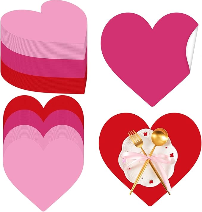 Harloon 100 Pcs Valentine's Day Paper Placemat Bulk 13.4”x 11.8” Disposable by Muasung