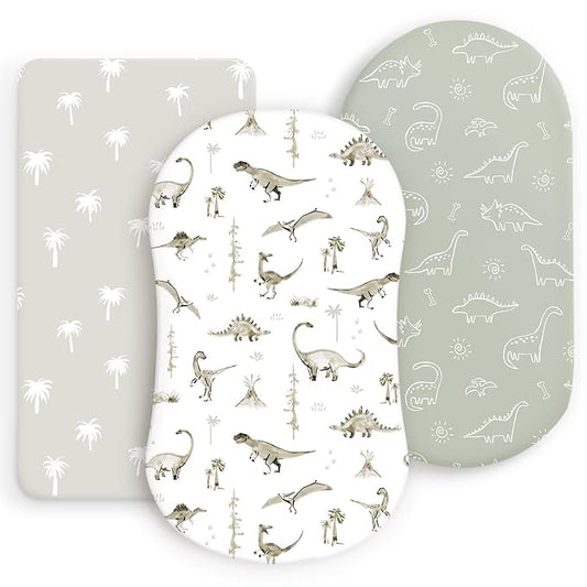Ultra Soft Stretchy Jersey Knit Fitted Bassinet Sheets 3 Pack, Universal Fitted by BUYNOW