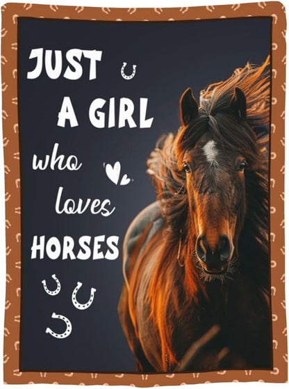 Horse Blanket Horses Throw Blanket Just A Girl Who Loves Horses Flannel Stuff - Image 9
