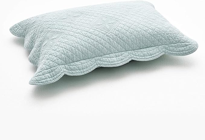 Sage Garden Luxury Pure Cotton Quilted Standard Pillow Sham 20" x 26" By Calla - Image 2