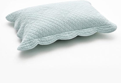Sage Garden Luxury Pure Cotton Quilted Standard Pillow Sham 20" x 26" By Calla - Image 2