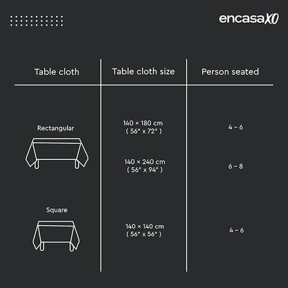 Encasa XO Square 56"x56" Tablecloth | Water-Repellent Polyester Dining Table - Image 3