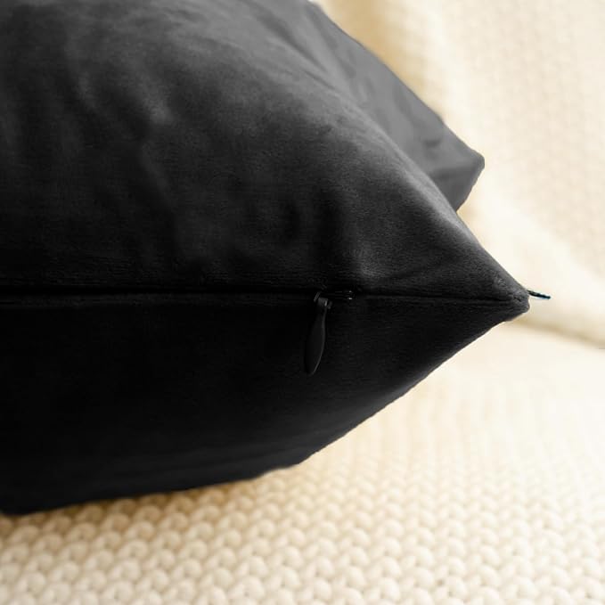 HWY 50 Black Velvet Rectangular Throw Pillow Covers 12x20 Inch - Image 4
