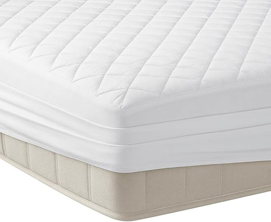 YATAS BEDDING Perle Quilted Fitted Mattress Protector, Machine Washable and by YatasBedding